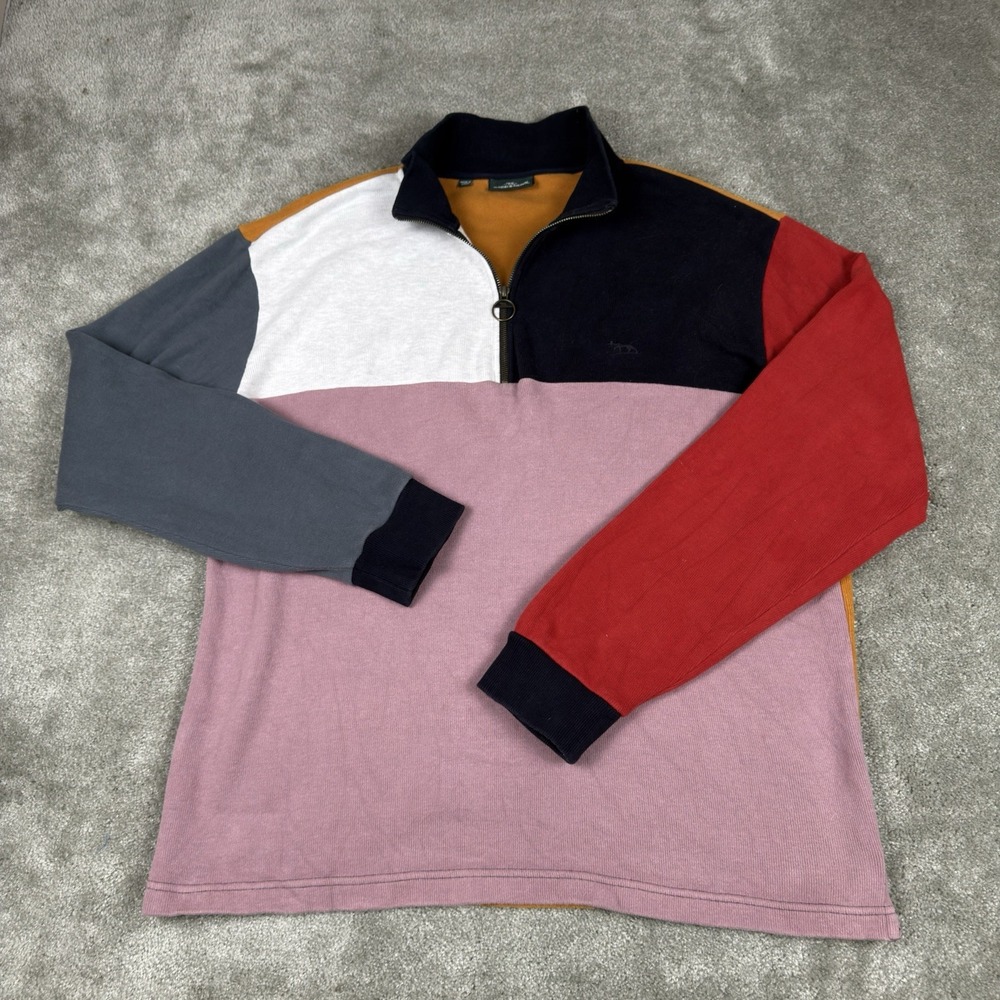 Rodd & Gunn‎ Sweater Men XL Colorblock 1/4 Zip Pullover Jumper Australian Cotton